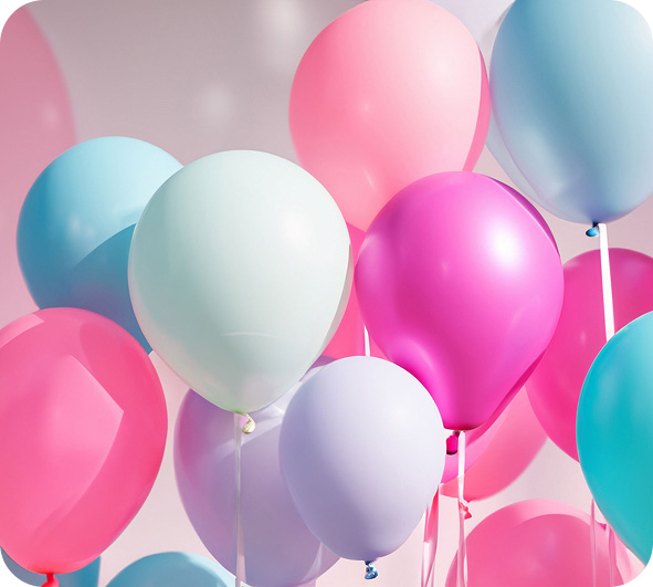 Colourful helium balloons